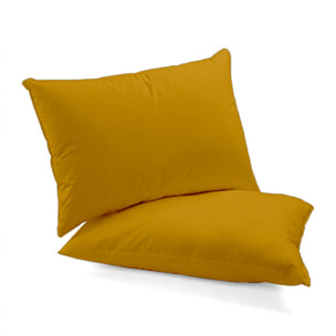 WHITE & WHITE Set 2 federe 100% cotone raso giallo oro