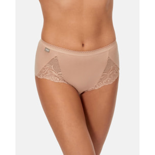 Pack de dos bragas altas de algodón elástico con encaje