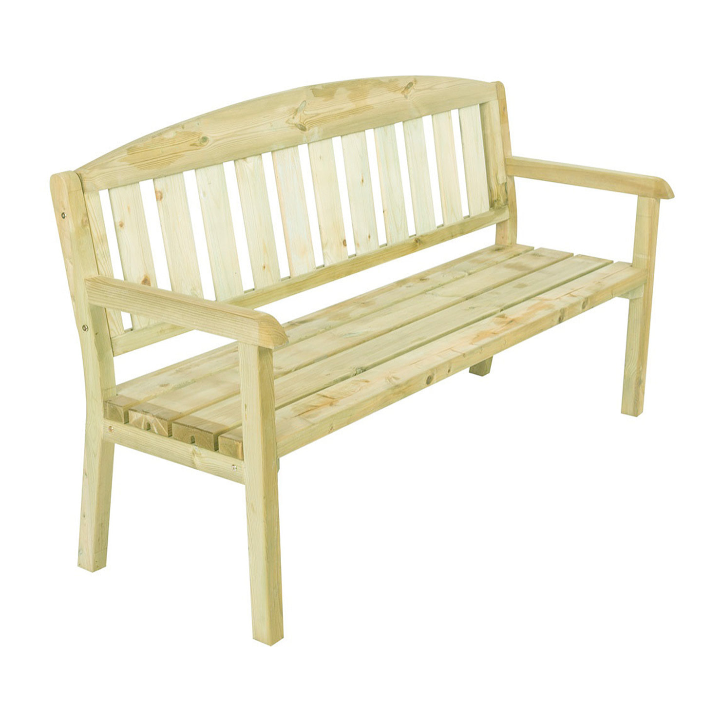 Delia - panchina da giardino in legno di pino impregnato 3 posti dimensione 175x63x97h cm