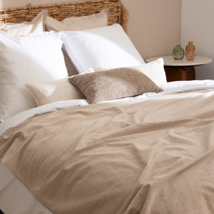 Coussin bouclette Soana beige lin 30x50cm