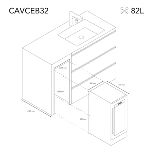 Vinoteca 32 botellas CAVCEB32 Les Petits Champs, 82L