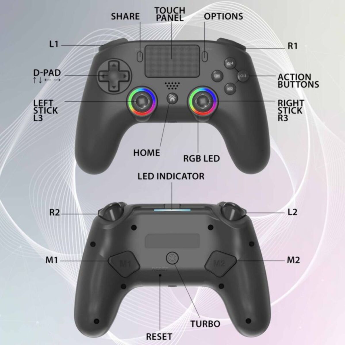 Manette SUBSONIC noire pour PS5