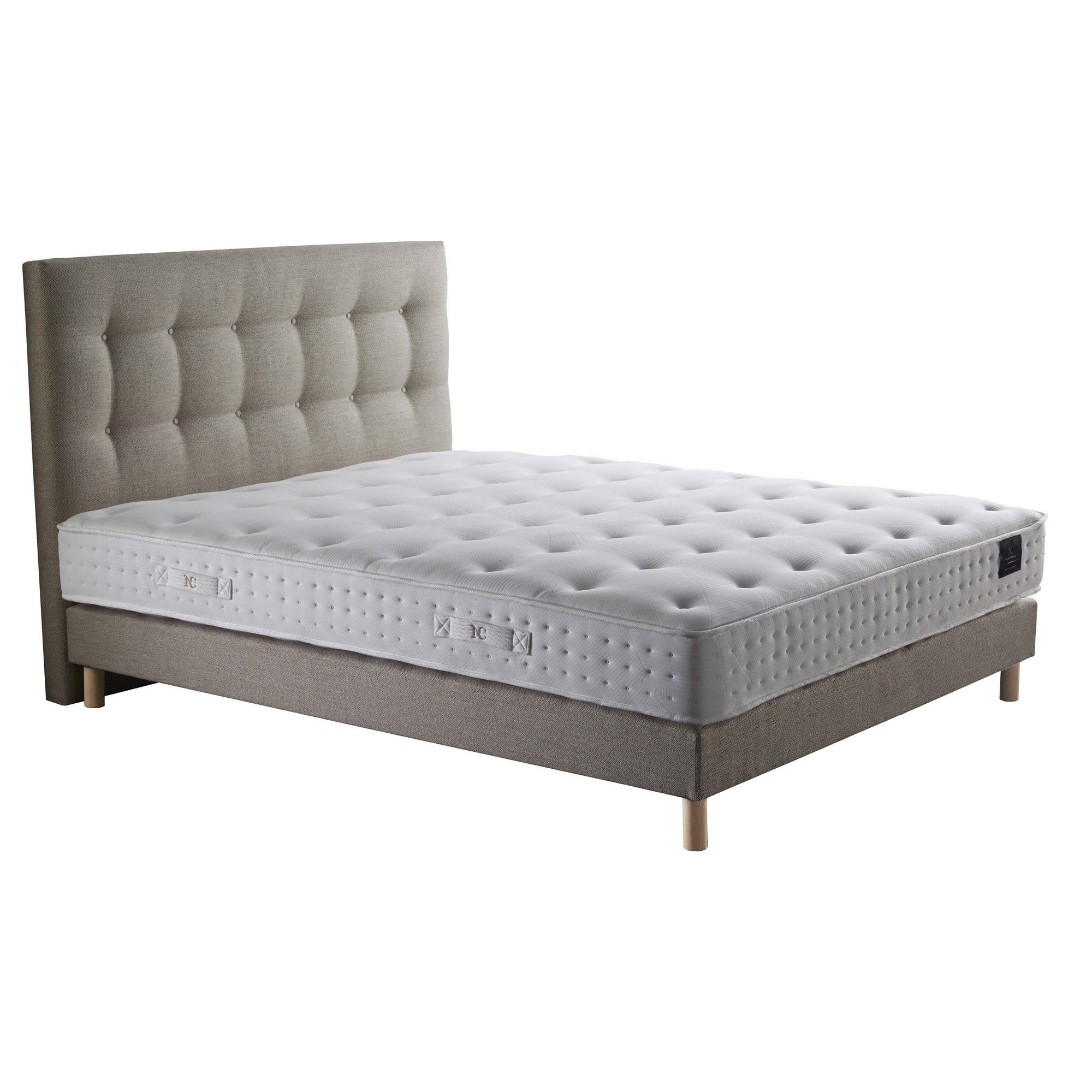 Ensemble Clarté + tête de lit capitonnée - Matelas latex naturel