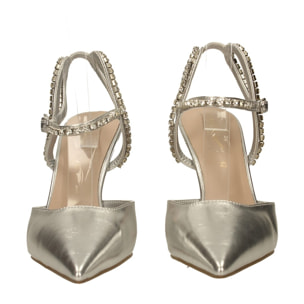 Décolleté sling back Donna Tata Italia Argentato