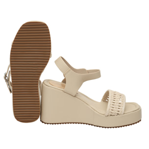 Sandali zeppa - tacco 9,50 cm - plateaux 3,0 cm