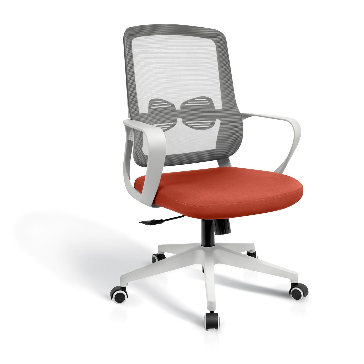 Silla de estudio Leah tela teja y gris 107x66x61 cm