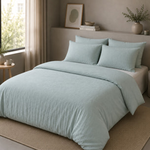 Housse de couette 100% gaze de coton lavé bleu givrée