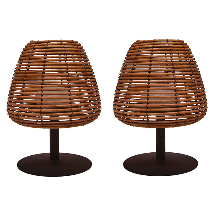 2 Lampe de table STANDY BOHEME H25CM