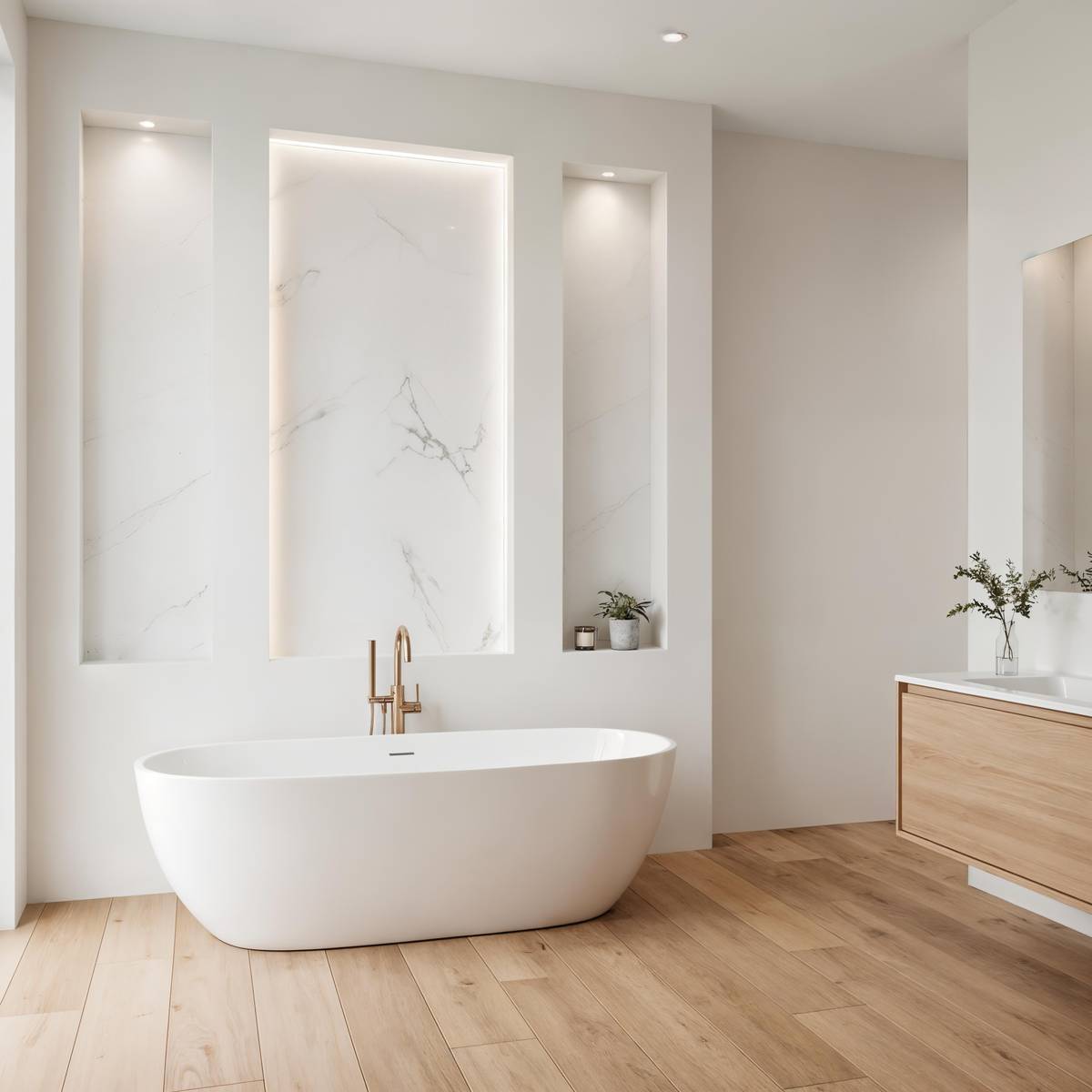 Panneau décoratif mural Bano 60x240cm blanc