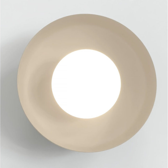 Lampada da parete Ozzy in acciaio mokka e diffusore in vetro