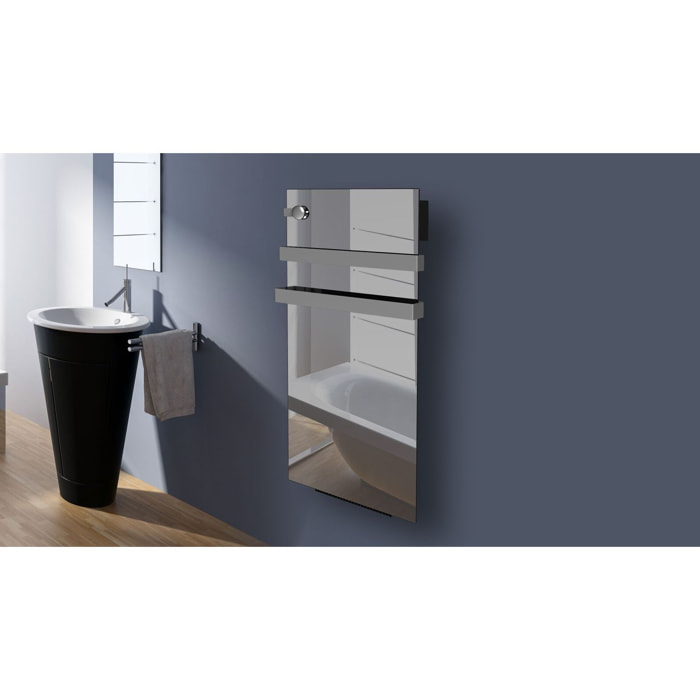 sèche-serviettes avec soufflerie sans fluide 1600W miroir