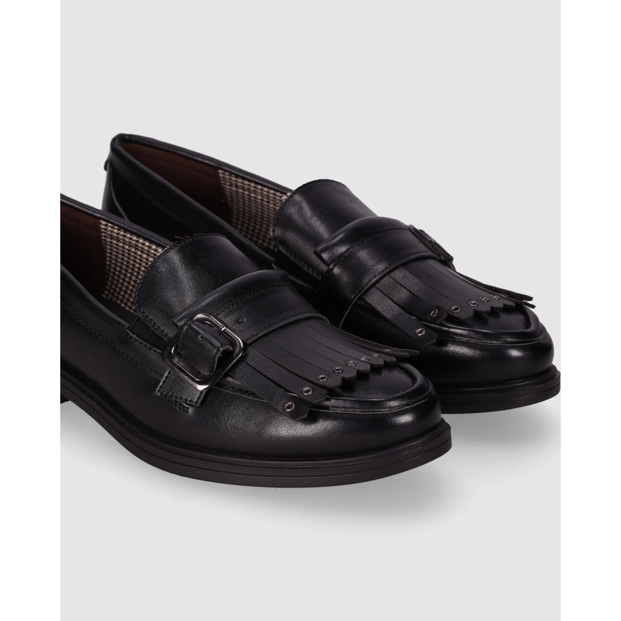 Zapatos de Piel Sintética - Negro - Tacón: 3 cm