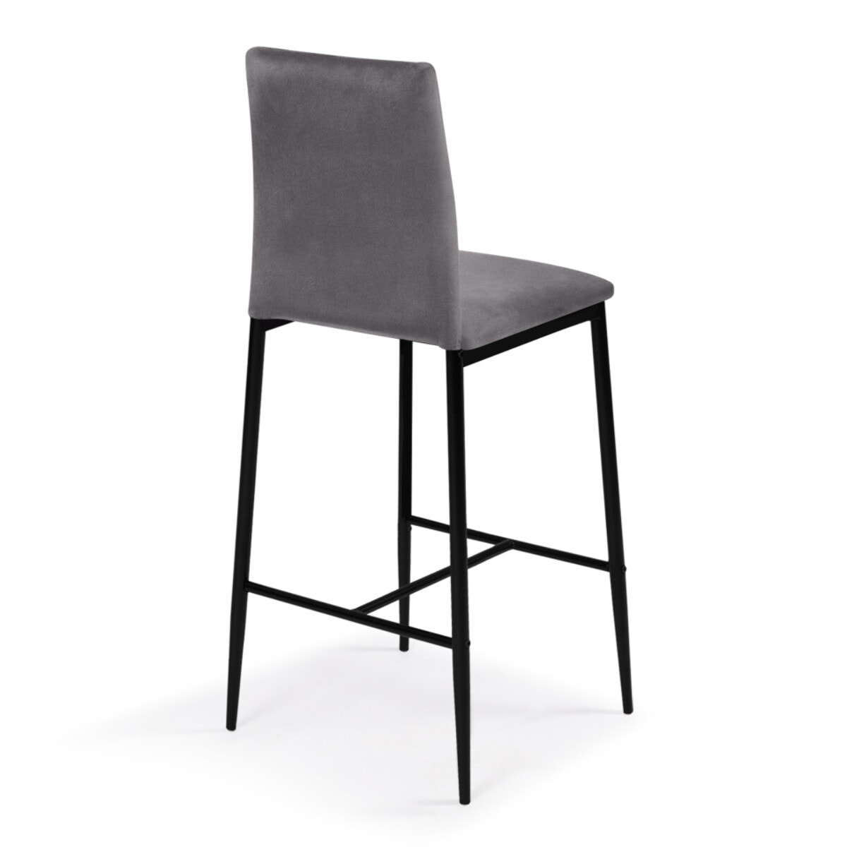 Tabourets de bar glam Jade en velours - Gris anthracite