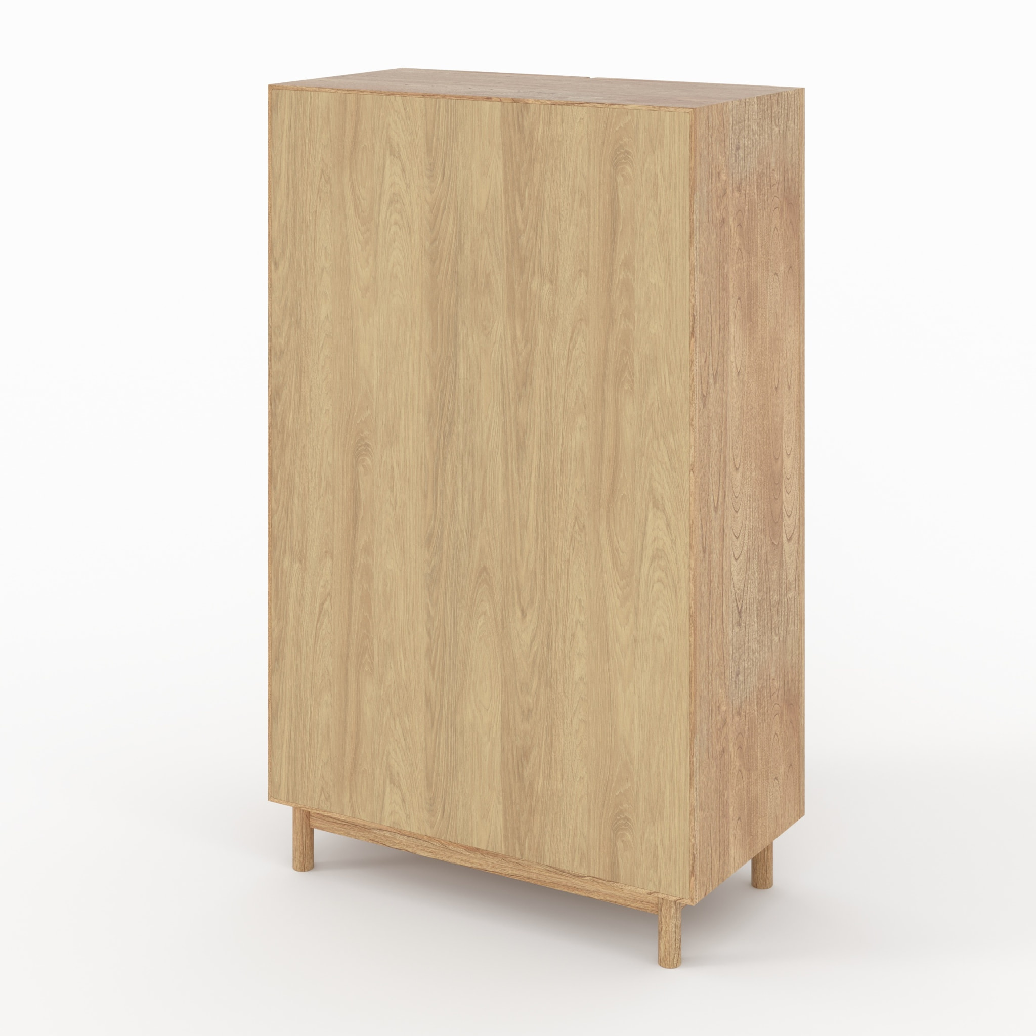 Armoire en bois massif de mindi et rotin - Delya
