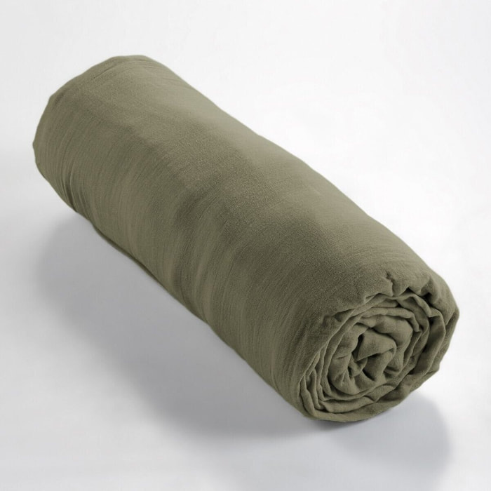 Drap Housse - Bonnet 30cm - 100% Gaze De Coton Romarin