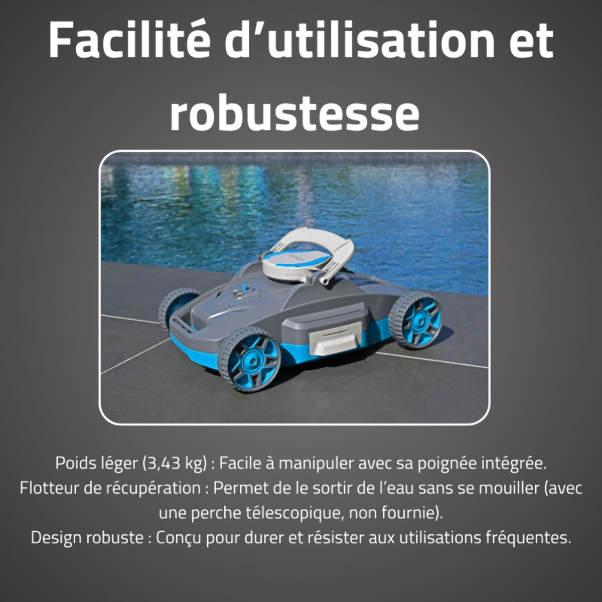Bestway Robot piscine sans fil Platine nettoyage fond plat 20 m² max