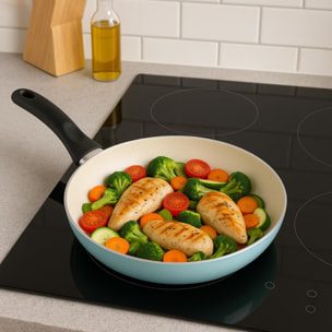 Set de 3 Sartenes Ø16Ø20Ø24cm en aluminio prensado Azul celeste San Ignacio