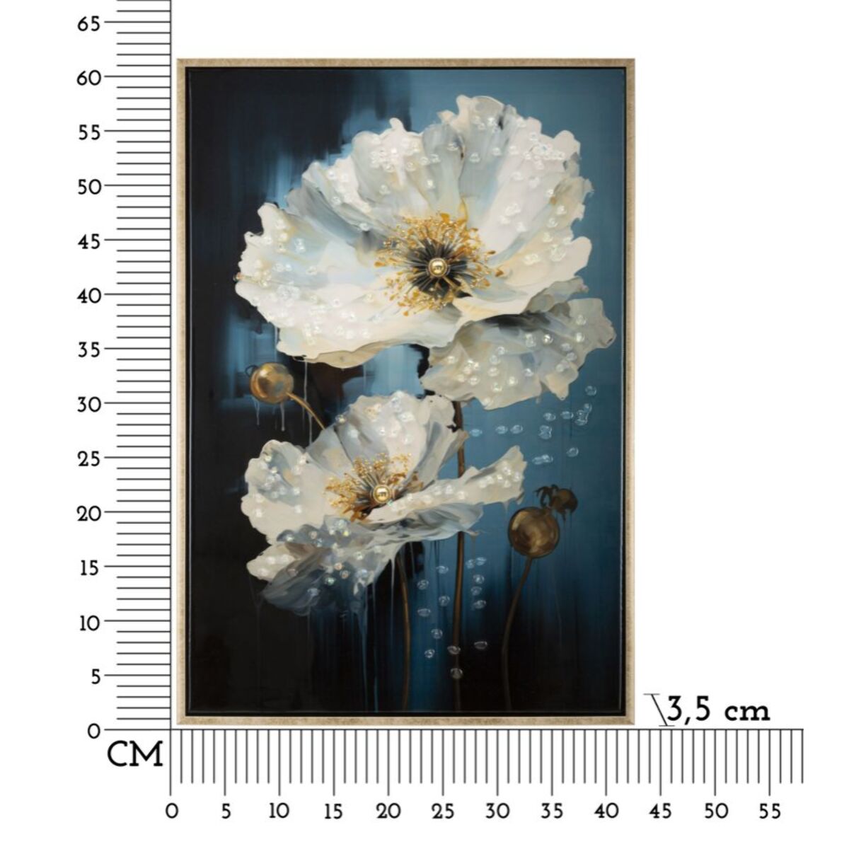 DIPINTO SU TELA LACCATO BLUEY C/CORNICE CM 42X3,5X62