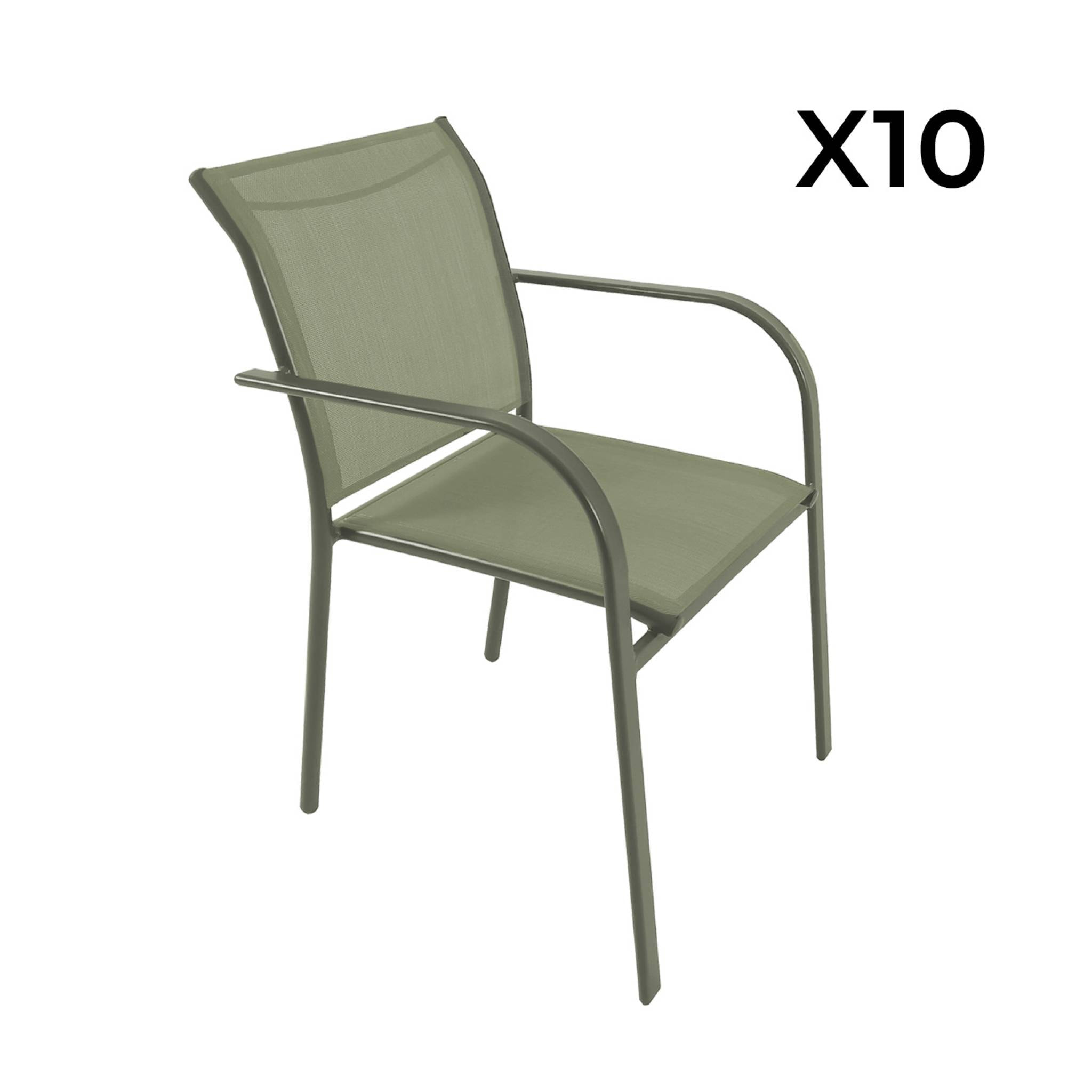 Table de jardin extensible aluminium + 10 assises LUNEA + AMARA