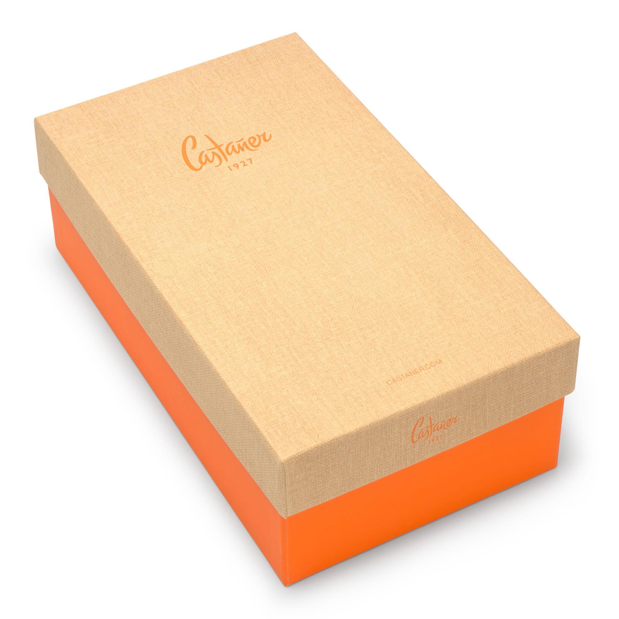 Alpargatas de cuña media de mujer Carina en cuero con cierre de cintas