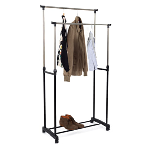 Portant Metal Roulette Double 80x43x160cm