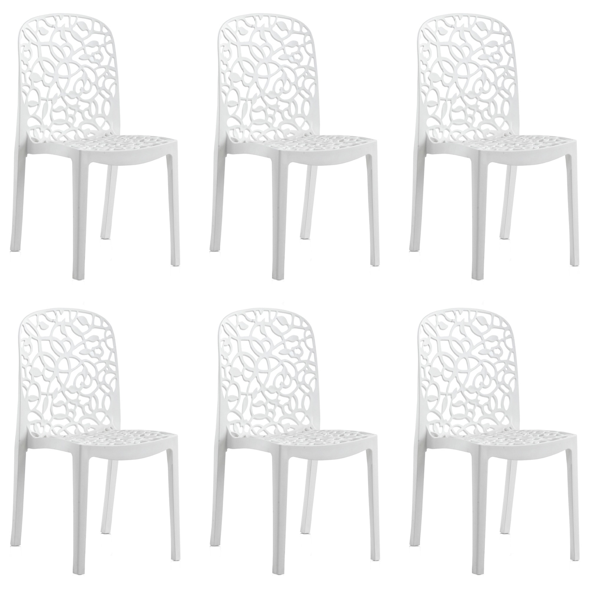 Set 6 sillas flora blanca