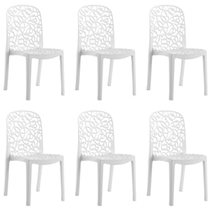 Set 6 sillas flora blanca