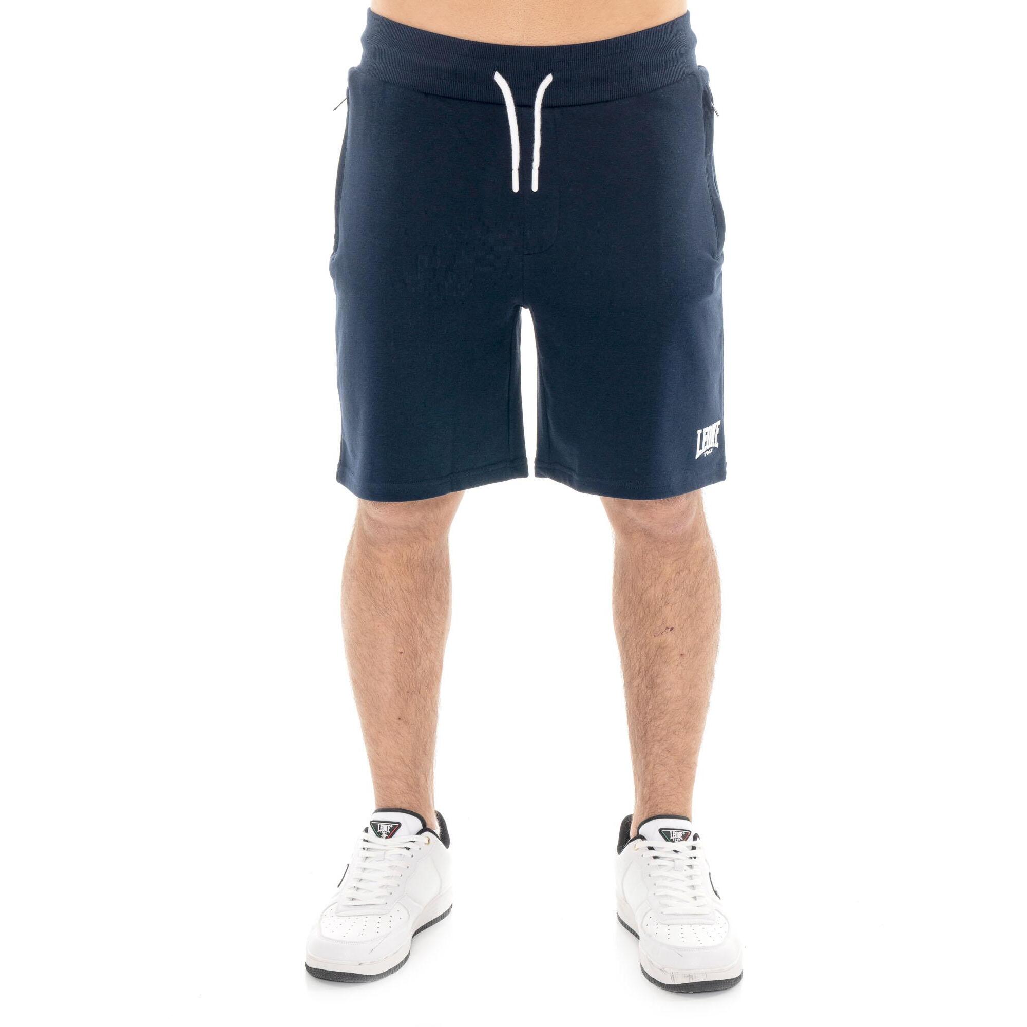 Bermuda uomo con zip e logo piccolo