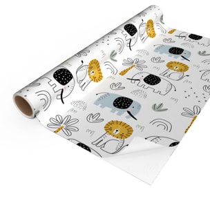 Rouleau revêtement adhésif vinyle au mètre - Sticker lavable Cuisine Meuble Armoire Porte - ANIMAUX AFRICAINS