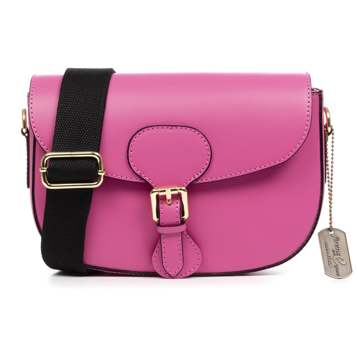 Anghiari borsa a tracolla donna. Pelle autentica finitura Ruga