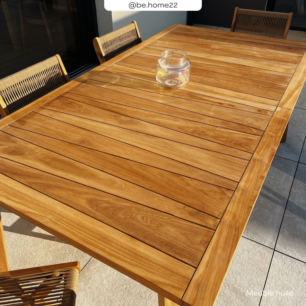 Table de jardin extensible en teck massif 186/245 cm - Tunga