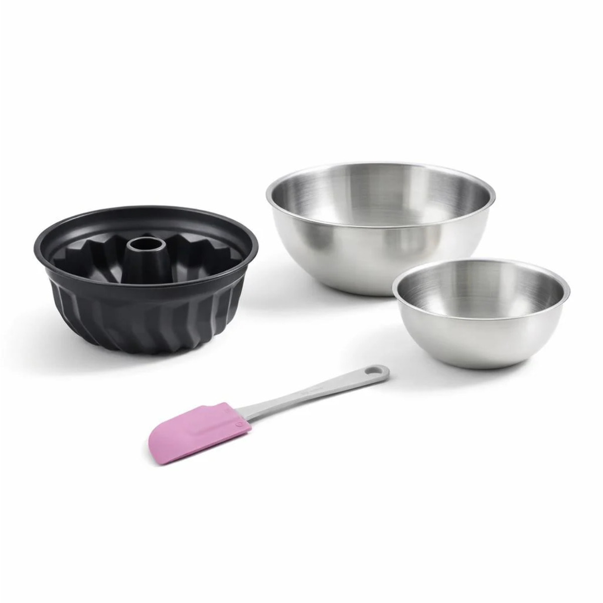 Set de 4 ustensiles de pâtisserie moule à gâteaux 2 bols et spatule Black mettallic Black mettallic Zenker  Black mettallic