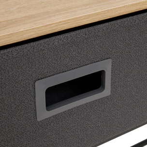 Console 2 tiroirs Tissa avec range-chaussure gris foncé