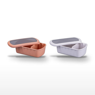 Lot de 2 Lunchbox Fackelmann Storage Rouge et Beige à compartiment réglable