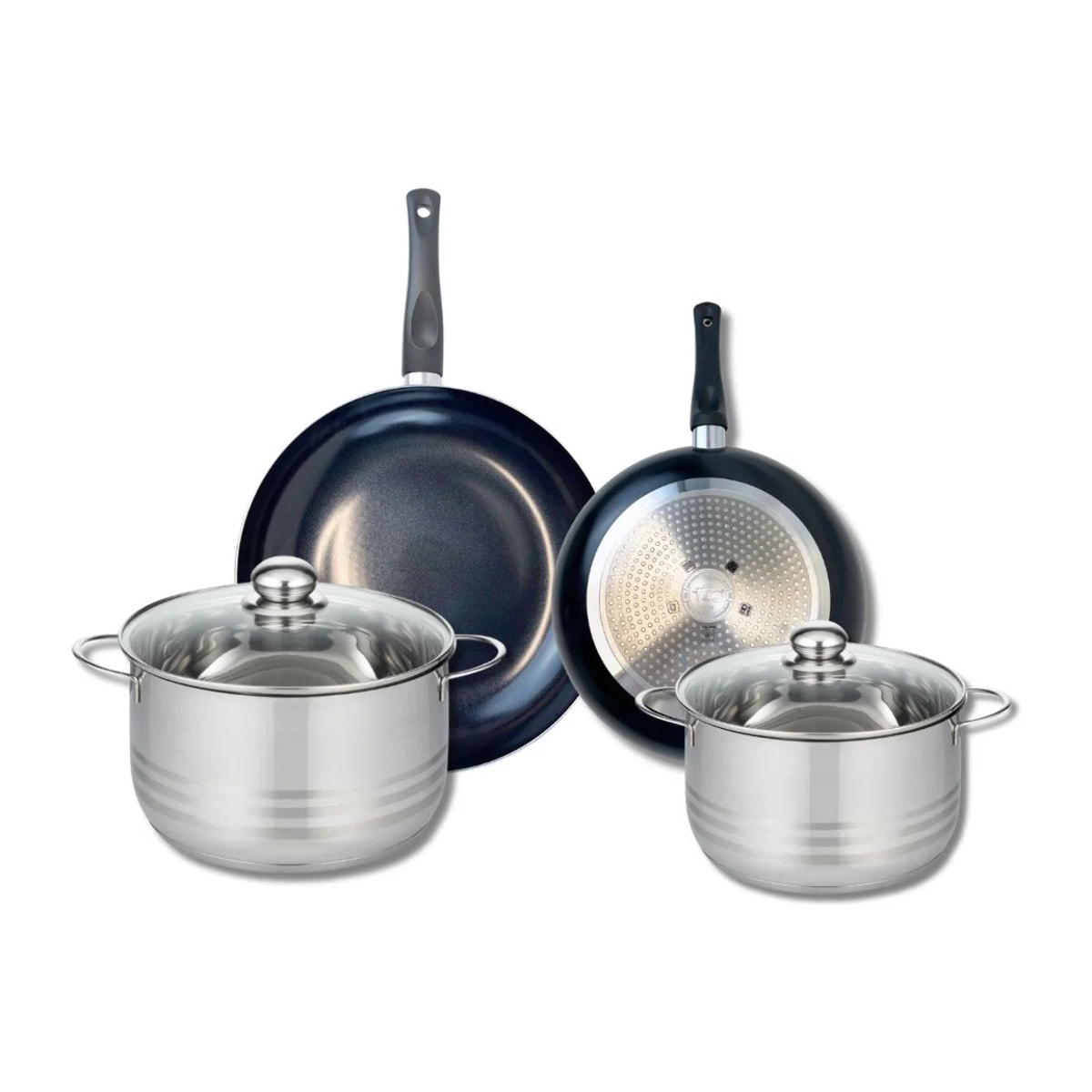 Ensemble de 2 Poêles de cuisson 24 et 28 cm et 2 faitouts 20 et 24 cm Elo Prima Brillant