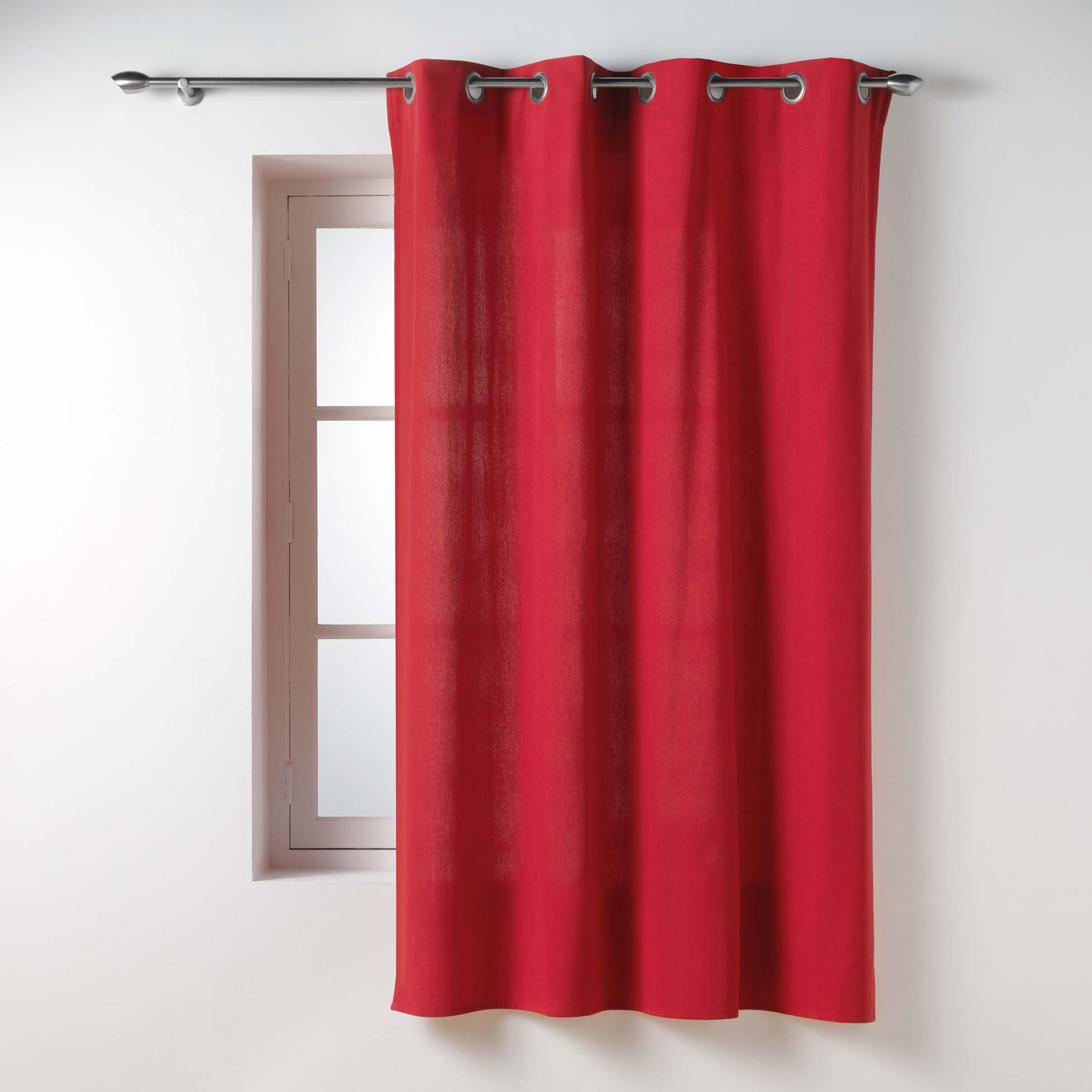 Rideau en poly-coton recyclé - Rouge