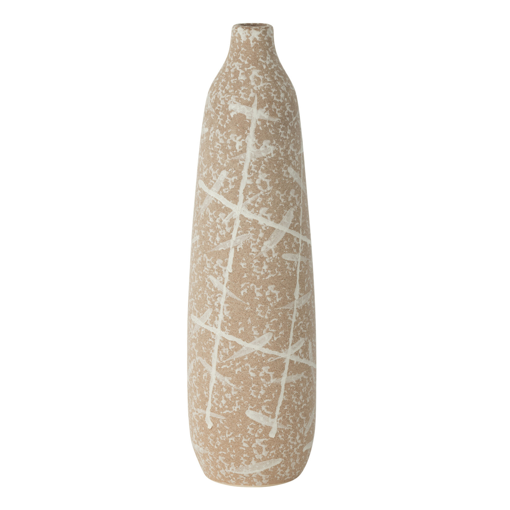 J-Line Vase Dune Fin Gres Beige/Blanc Small