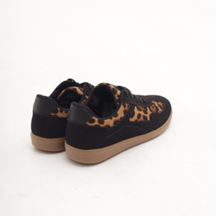 SNEAKERS FLAT ANIMALIER NERO