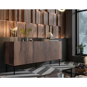 Salvador - buffet bas - effet bois - 3 portes - 150 cm - Bois