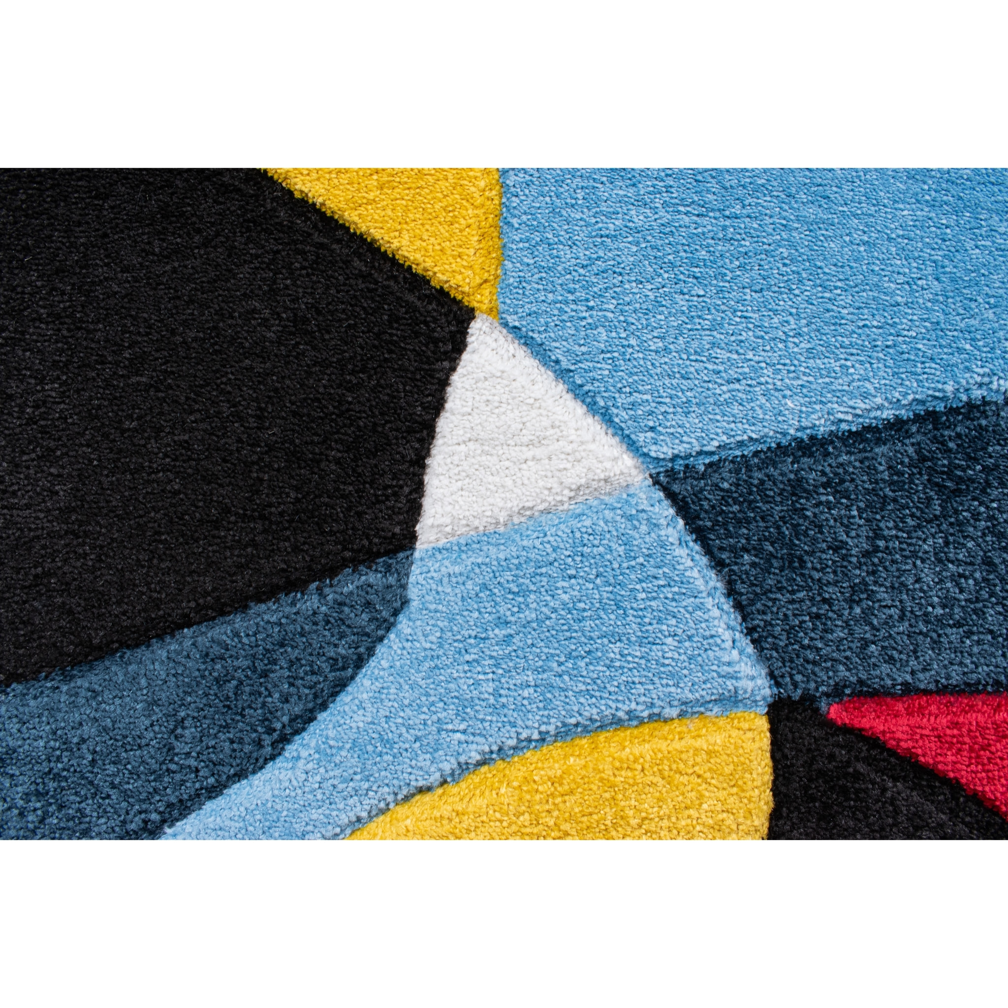 MILANO - Tapis motif abstrait poils en relief multicolore