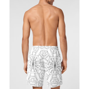 PHILIPP PLEIN Swim Trunks HEXAGON MONOGRAM
