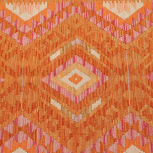 Tapis kilim, motif ethnique, artisanal en laine naturelle