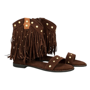 Sandalia boho flecos mujer plana