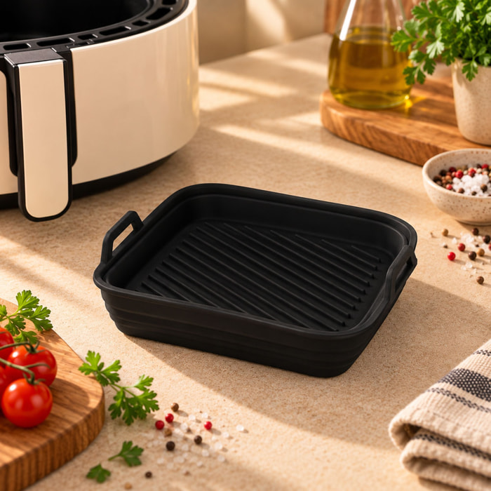 Moule carré en silicone 20cm pour friteuse sans huile
