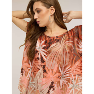 Motivi - Blusa kimono in raso con stampa - Arancione