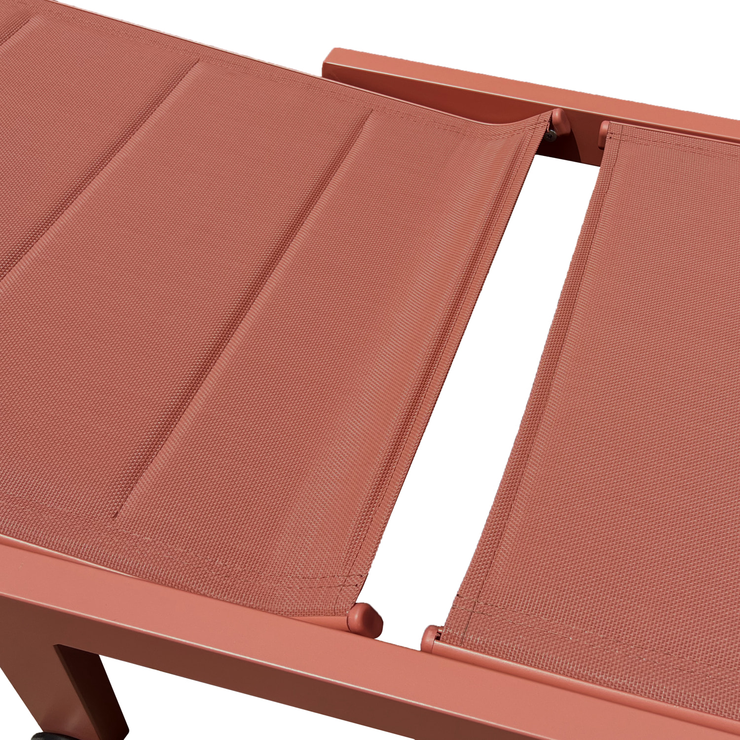 Bain de soleil BARBADOS en textilène terracotta - aluminium terracotta
