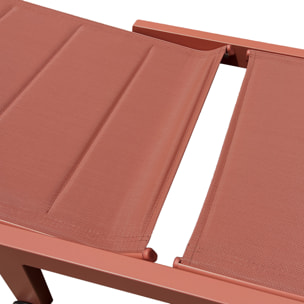 Bain de soleil BARBADOS en textilène terracotta - aluminium terracotta
