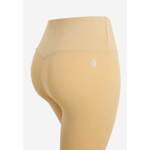 Leggings in cotone con carré a cuore e vita alta