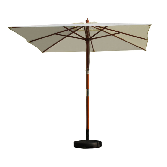 Parasol en bois carré toile écru PISO