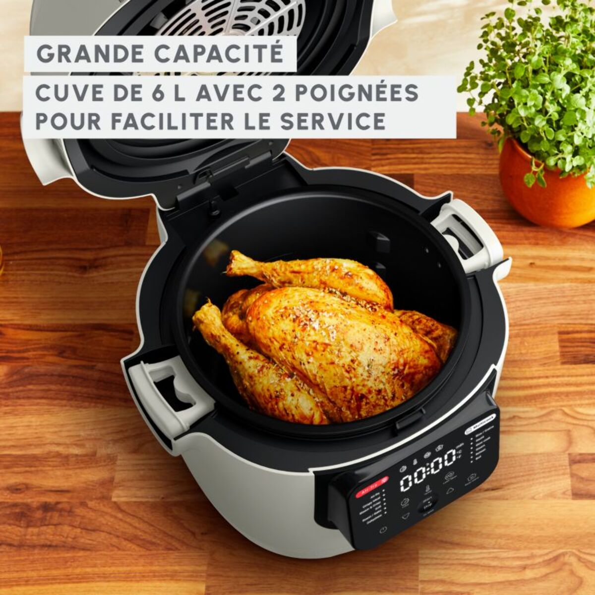 Cuiseur MOULINEX MZ7311F0 blanc cuiseur et Airfryer 6 L, 12 modes de cuisson